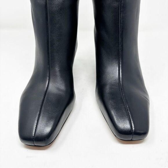Vince Slouchy Wedge Leather Tall Boot Size 7 Beverly Square Toe - Picture 5 of 9